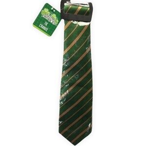 Greenbrier Necktie Green Taupe Striped St Patrick's Day Holiday Novelty Festive